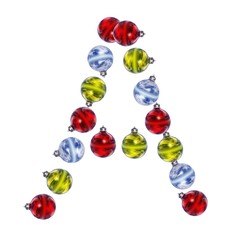 High resolution conceptual Christmas font isolated on white