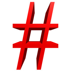 Obraz premium High resolution 3D red symbol isolated on white background