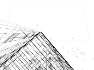 grattacielo illustrazione rendering 3d tratto