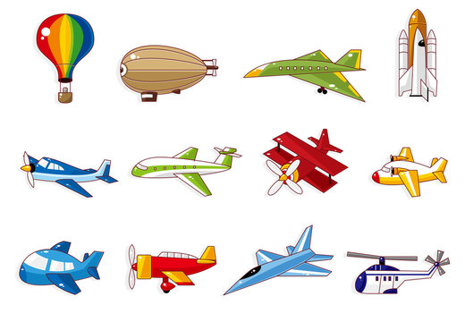cartoon airplane icon