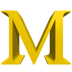 High resolution 3D yellow font isolated on white background