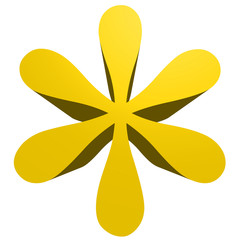 High resolution 3D yellow symbol isolated on white background