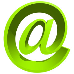 High resolution 3D green symbol isolated on white background