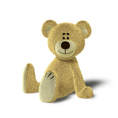 Nhi Bear Sitting on the Floor, Side