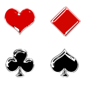 Glossy poker symbols