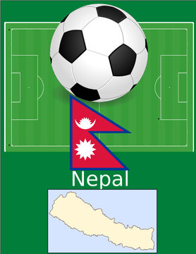 Nepal soccer football sport world flag map