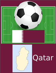Qatar soccer football sport world flag map