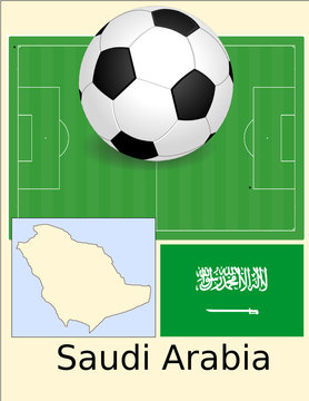 Saudi Arabia soccer football world flag map