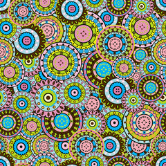 Fototapeta premium Seamless pattern with colored oriental ornaments
