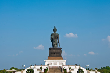 Obraz premium Other side of the standing Buddha sculptures.