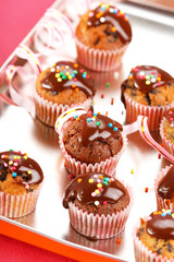 muffins with chocolate