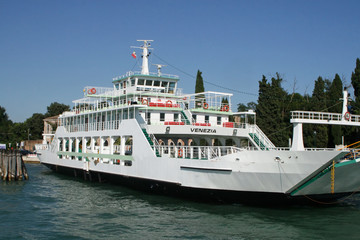 Fototapeta premium Ship for the embarkation of passengers and cars