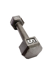 Close-up handweight isolated on white. Clipping path.