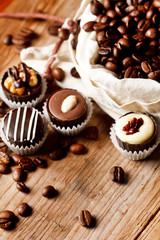 chocolate sweets with coffee beans