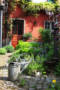 Still life in german house garden