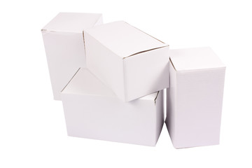 Cardboard cartons isolated on white background