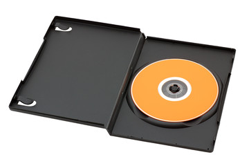 DVD or CD disk in opened box