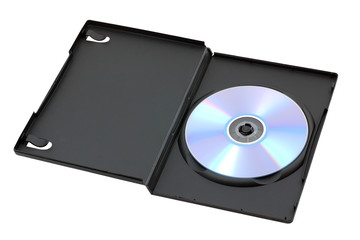 Fototapeta premium DVD or CD disk in opened box