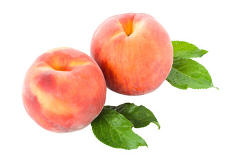 peaches with leaves