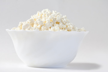 Cottage cheese on a plate