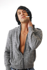 Man smoking a cigarette