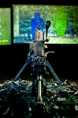 machinegun against a shooting mark