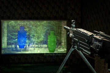Fototapeta premium machinegun and two targets