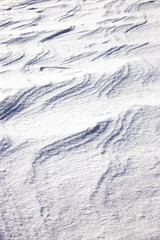 Windblown snow, closeup