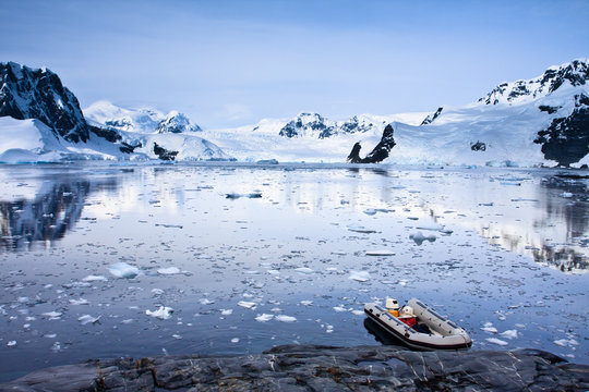 boat in Antarctica