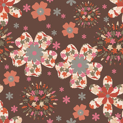 Folk floral seamless vector pattern - 28088802