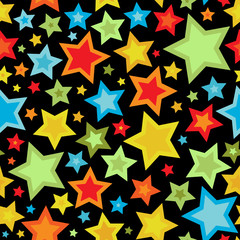 Colorful stars seamless pattern