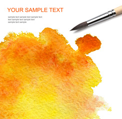 brush and watercolor paint
