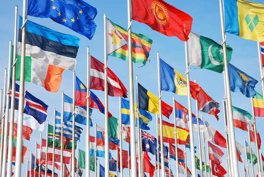 Flags of the world of many nations and countrys