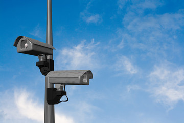 security cameras on pole