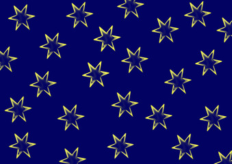 Sternenhintergrund, blau-gelb