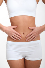 Closeup of perfect slim abdomen