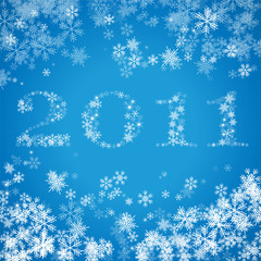 New Year 2011 greeting card with snowflakes 2