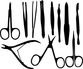 illustration with large manicure set