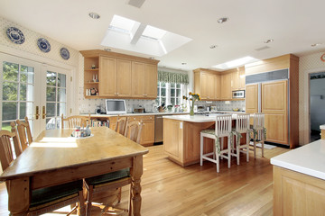 Kitchen with white island