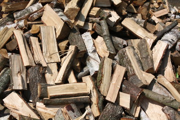 Firewood for the fireplace in winter