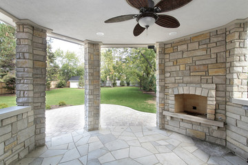 Stone covered patio