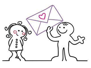 figur übergibt liebesbrief