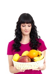 woman with bascet of fruit