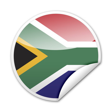 Pegatina bandera Sudafrica con reborde