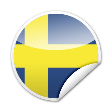 Pegatina bandera Suecia con reborde
