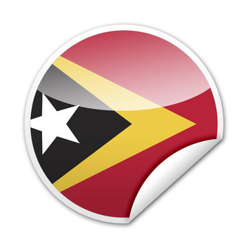 Pegatina bandera Timor Oriental con reborde