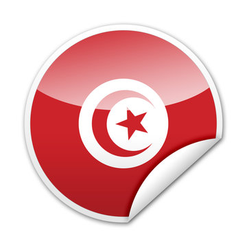 Pegatina bandera Tunez con reborde