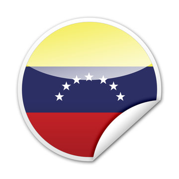 Pegatina bandera Venezuela con reborde