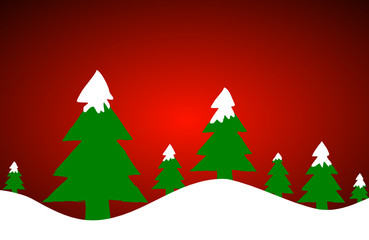 Sapins de noel avec neige