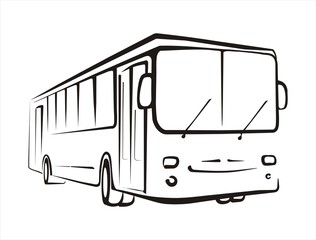 bus sketch isolated illustration